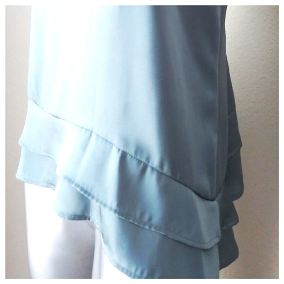 Apostrophe Fluid Sleeveless Relaxed Tiered Ruffled Hemline Tunic Top - Picture 2 of 8